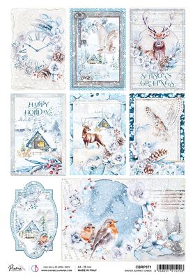 Ciao Bella - Papier de riz «Winter Journey Cards» 8.5" X 11"