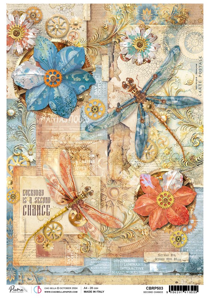 LIQUIDATION!!! Ciao Bella - Papier de riz «Second Chance» 8.5" X 11" (le prix indiqué est déjà réduit de 40%)