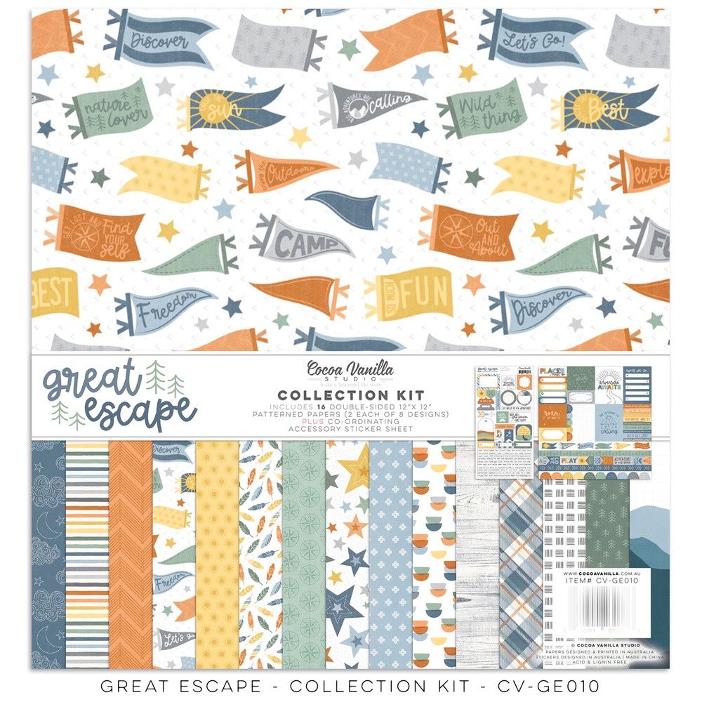 Cocoa Vanilla - Papier 12" X 12" «Great Escape» 16 feuilles