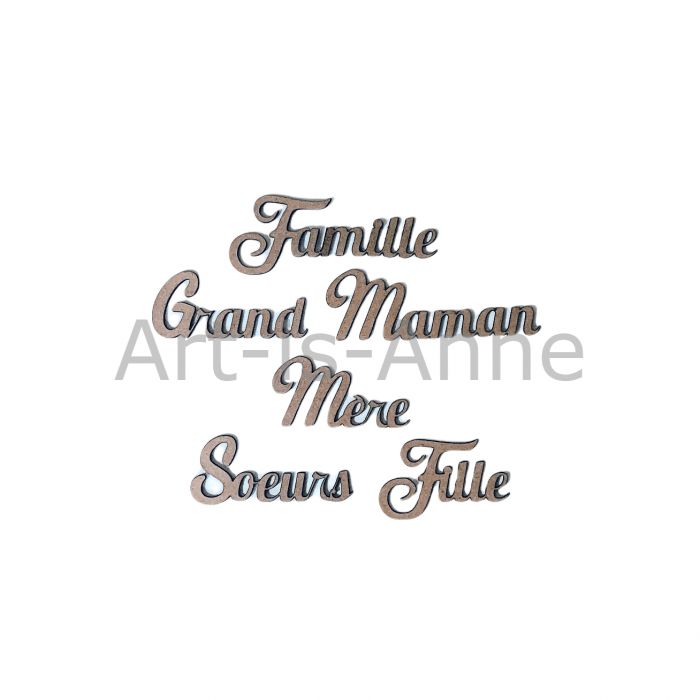 Art-Is-Anne - Chipboard «Mots familiale féminin»