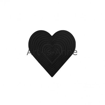 Art-Is-Anne créative - Chipboard «Multi Coeur-1» NOIR