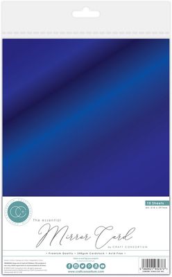 Craft Consortium - Papiers métalliques A4 «Mirror Card/Bleu» 10 feuilles