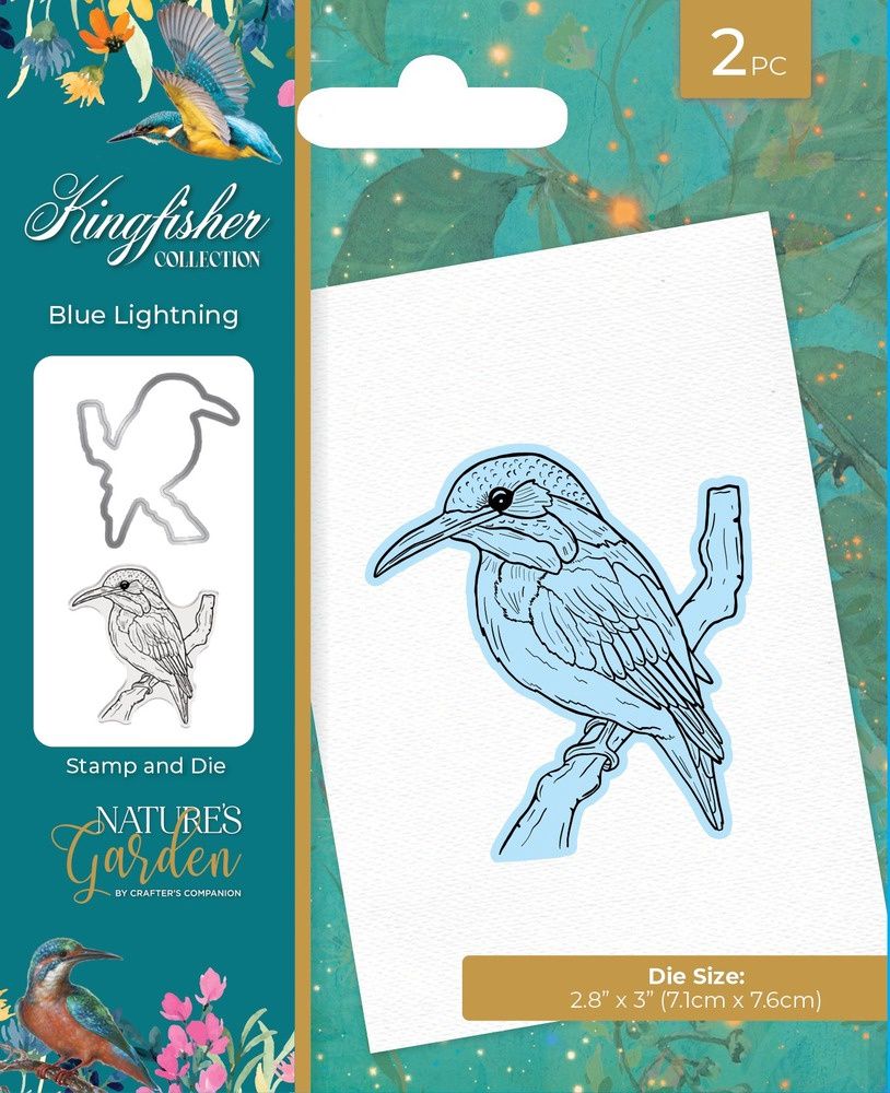 Crafter's Companion - Die et Étampe «Kingfisher/Blue Lightning»