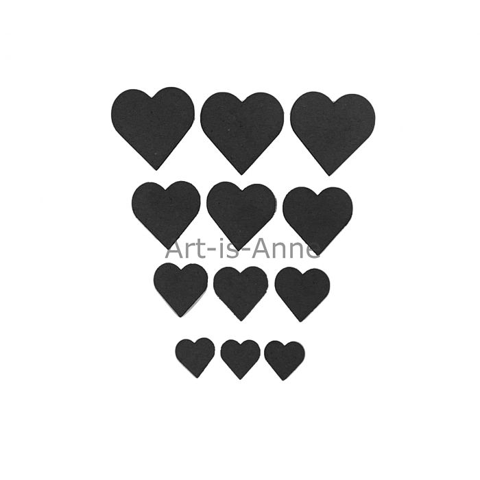 Art-Is-Anne créative - Chipboard «Multi coeur-2» NOIR