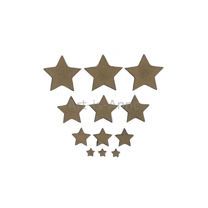 Art-Is-Anne créative - Chipboard «Multi étoile-2» 12 pièces