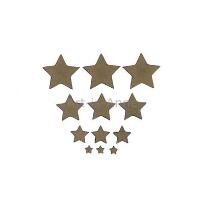 Art-Is-Anne créative - Chipboard «Multi étoile-2» 12 pièces