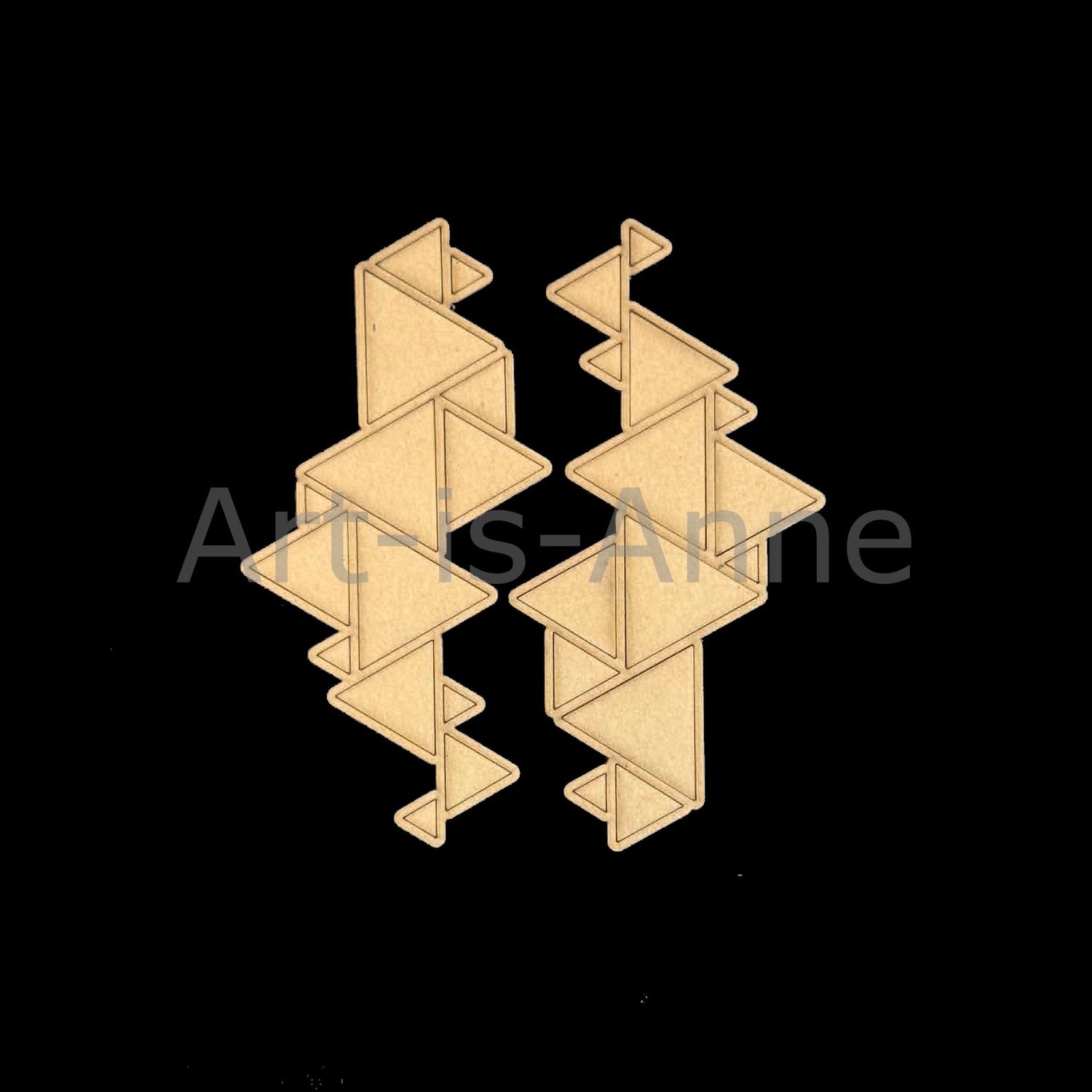 Art-Is-Anne créative - Chipboard «Triangles en folie» 2 pièces