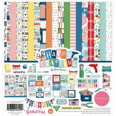 Carta Bella - Papier 12" X 12" «Happy Crafting» 12 feuilles