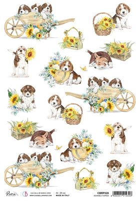 Ciao Bella - Papier de riz «Adorable Puppies» 8.5" X 11"