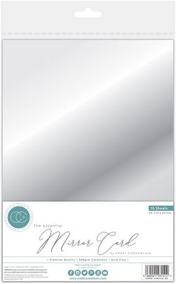 Craft Consortium - Papiers métalliques A4 «Mirror Card/Argent» 10 feuilles