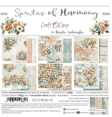 Craft O Clock - Papier 6" X 6" collection «Sprites of Harmony» 24 pages recto-verso