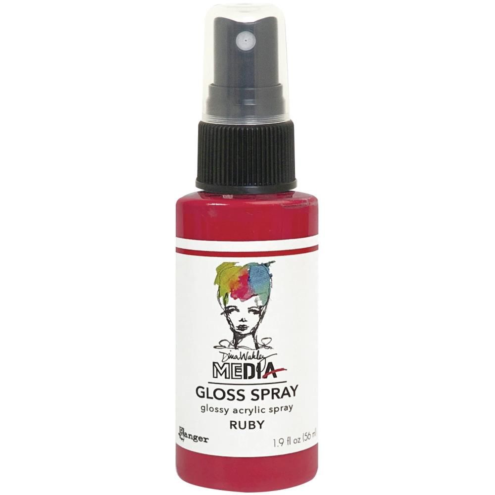 Dina Wakley - Acrylic Gloss Sprays couleur «Ruby» 2 oz