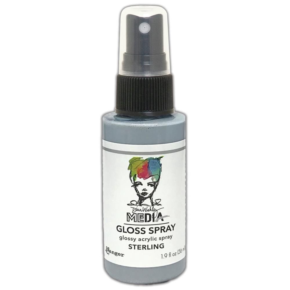 Dina Wakley - Acrylic Metallic Gloss Sprays couleur «Sterling» 2 oz