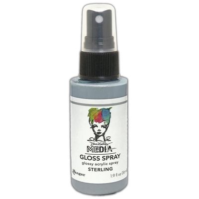 Dina Wakley - Acrylic Metallic Gloss Sprays couleur «Sterling» 2 oz