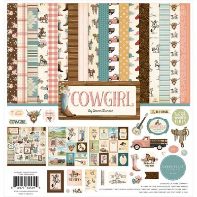 Carta Bella - Papier 12" X 12" «Cowgirl» 12 feuilles