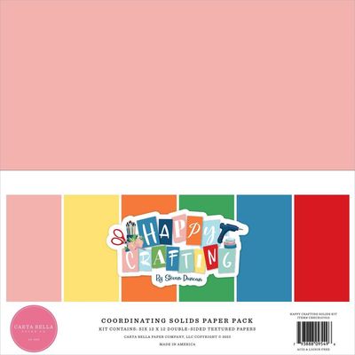 Carta Bella - Papier 12" X 12" Basic «Happy Crafting» 6 feuilles