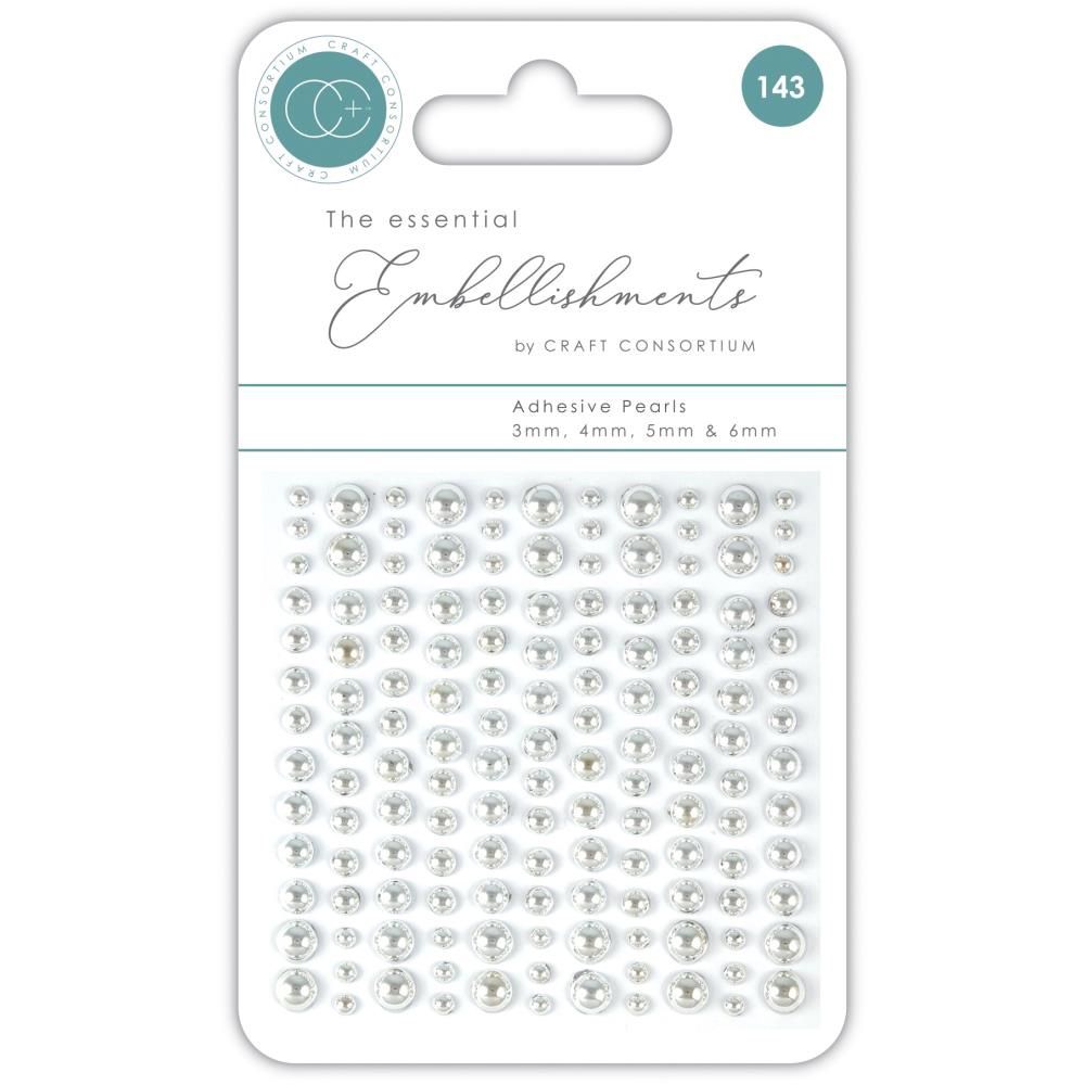 Craft Consortium - Enamel Dots autocollant collection «Essential Silver Pearls» 143 pcs