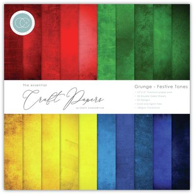 Craft Consortium - Papier 12" X 12" «Grunge- Festive Tones»