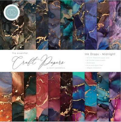 Craft Consortium - Papier 12" X 12" «Ink Drop Midnight»