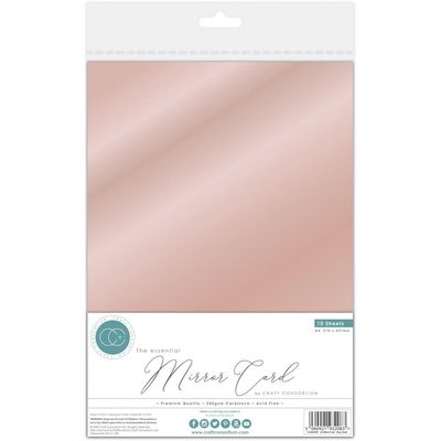Craft Consortium - Papiers métalliques A4 «Mirror Card/Rose Gold» 10 feuilles