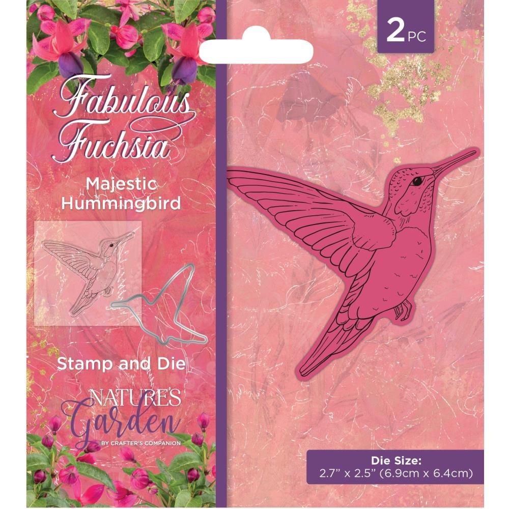 Crafter's Companion - Dies et Étampes «Fabulous Fuschia/Majestic Hummingbird»