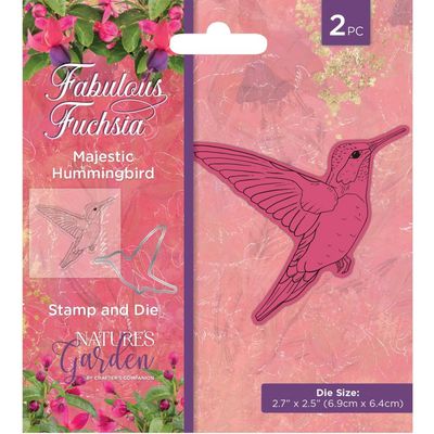 Crafter's Companion - Dies et Étampes «Fabulous Fuschia/Majestic Hummingbird»
