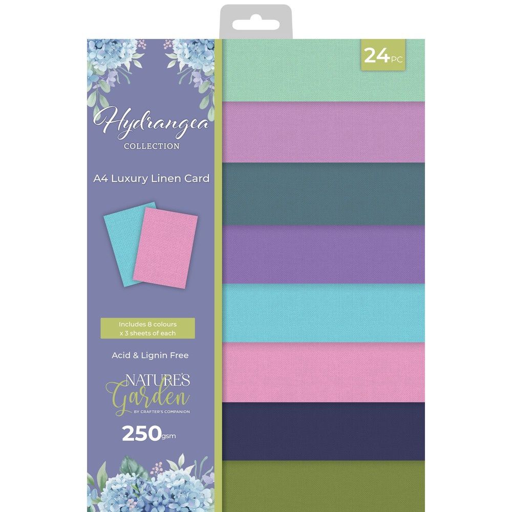 Crafter's Companion - Papier 8 1/2 "X 11" «Hydrangea Linen Card» 24 feuilles