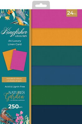 Crafter's Companion - Papier 8 1/2 "X 11" «Kingfisher Linen card» 24 feuilles