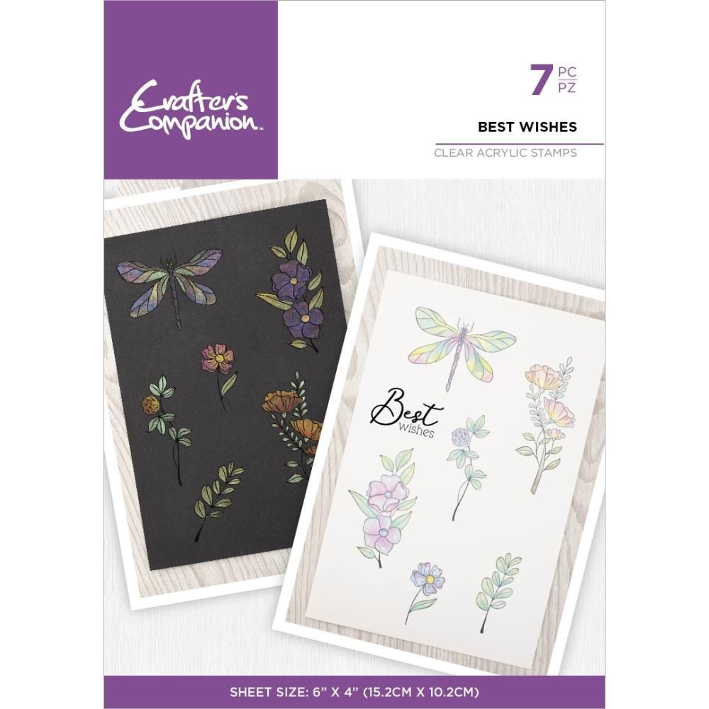 Crafter's Companion - Étampes «Best Wishes» 7 pièces