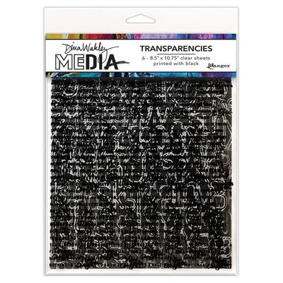 Dina Wakley - Acétates «Typography Set 1» 6 feuilles