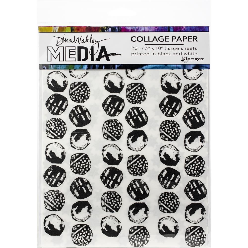 Dina Wakley - Papier Collage «Backgrounds» 20 feuilles