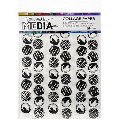 Dina Wakley - Papier Collage «Backgrounds» 20 feuilles