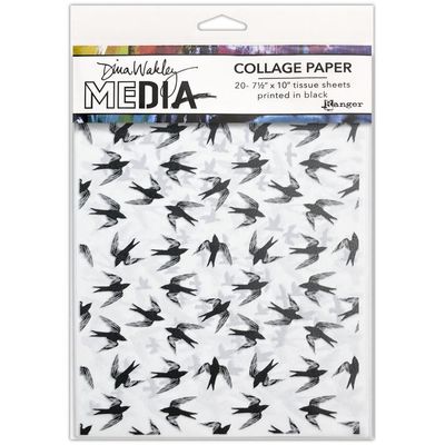 Dina Wakley - Papier Collage «Flying Things» 20 feuilles