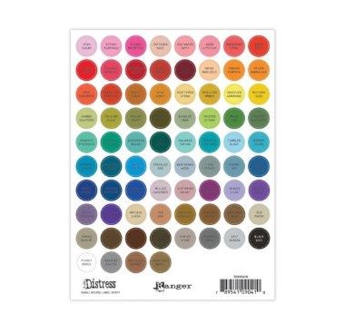 Distress - Feuille d'étiquettes rondes (petit) écriture noire