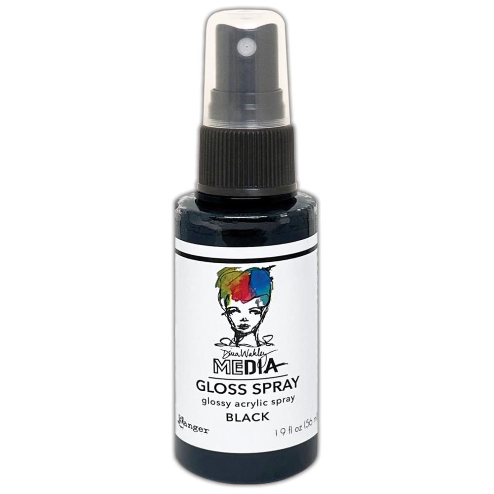 Dina Wakley - Acrylic Gloss Sprays couleur «Black» 2 oz