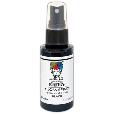 Dina Wakley - Acrylic Gloss Sprays couleur «Black» 2 oz