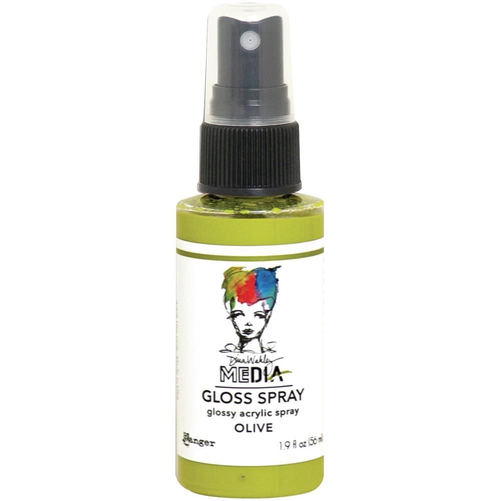 Dina Wakley - Acrylic Gloss Sprays couleur «Olive» 2 oz