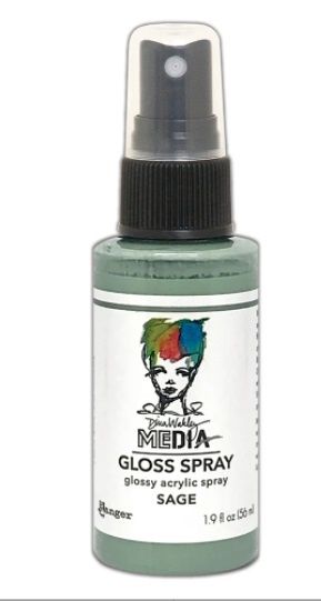 Dina Wakley - Acrylic Gloss Sprays couleur «Sage» 2 oz