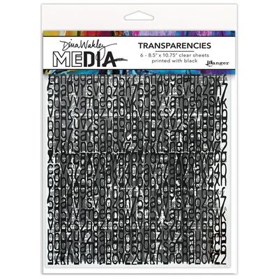 Dina Wakley - Acétates «Typography Set 2» 6 feuilles