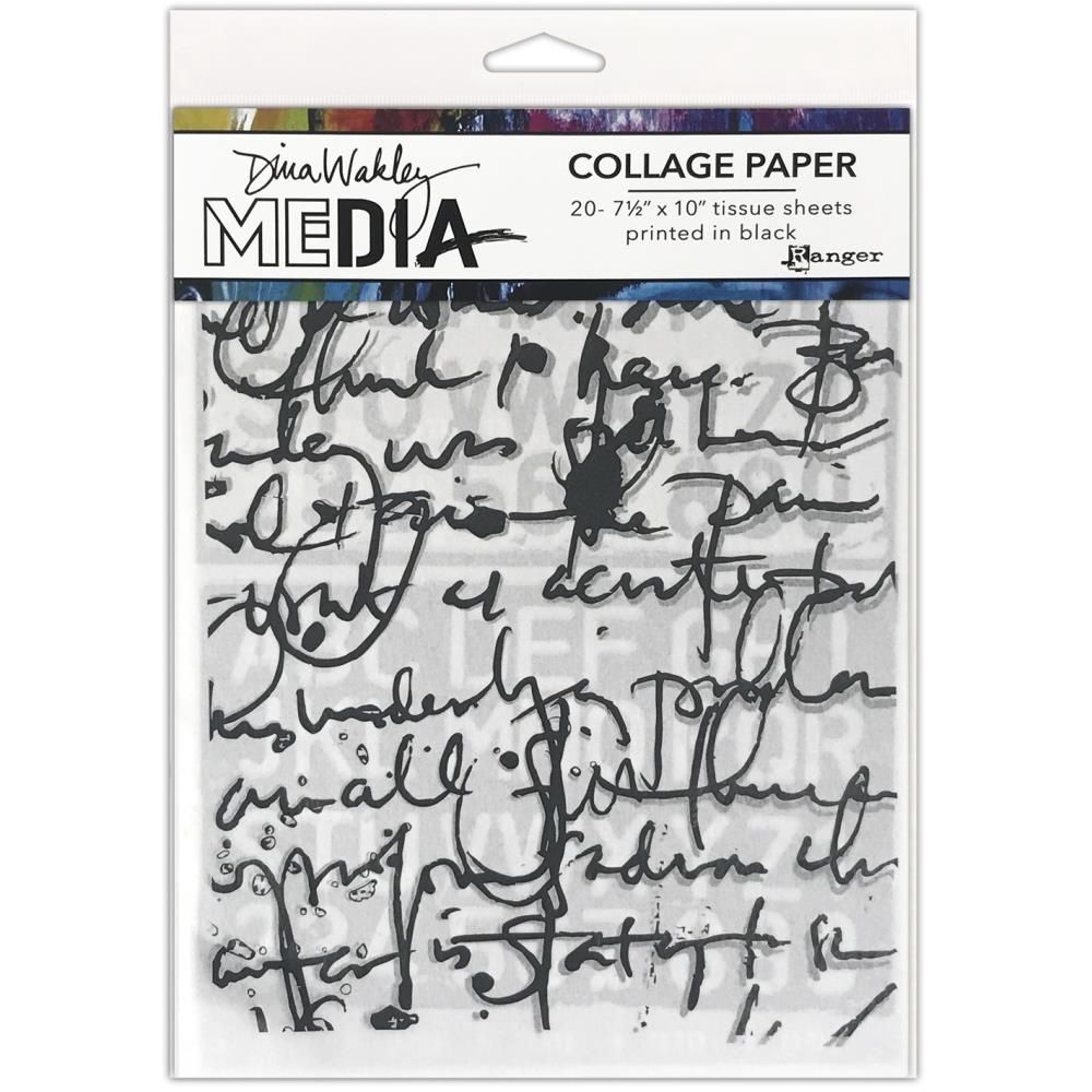 Dina Wakley - Papier Collage «Text Collage» 20 feuilles