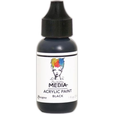 Dina Wakley - Peinture acrylique «Black» 1oz