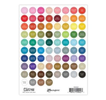 Distress - Feuille d'étiquettes rondes (petit) écriture blanche