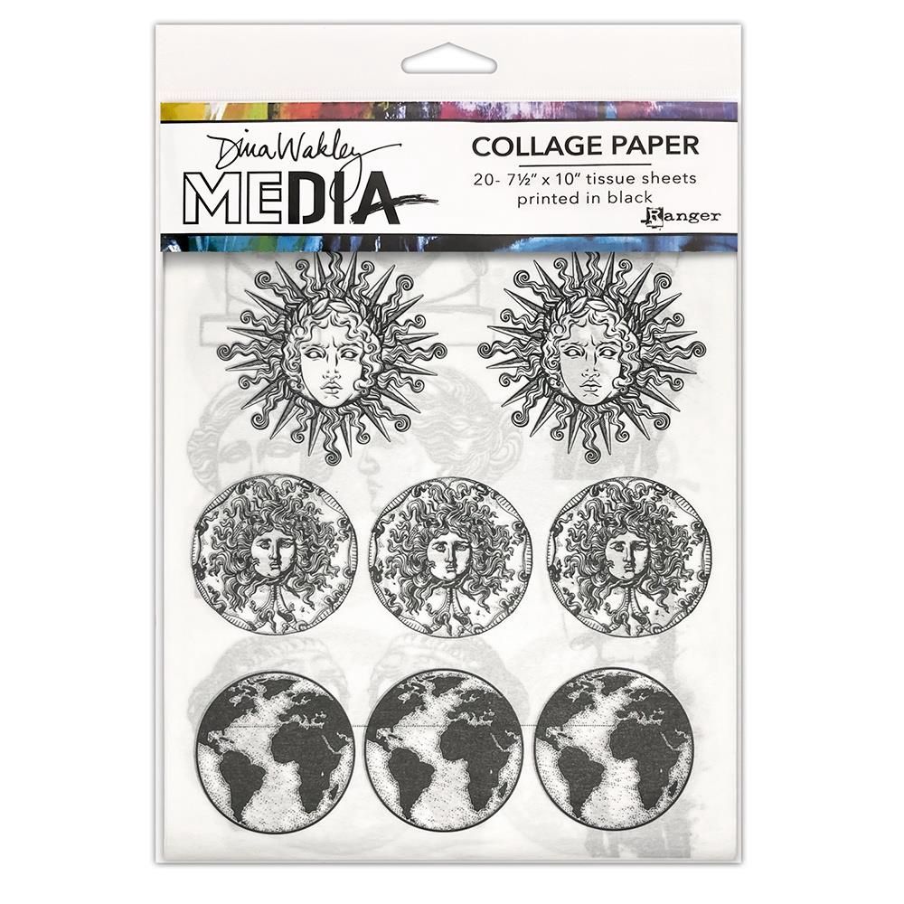 Dina Wakley - Papier Collage «Antiquities» 20 feuilles