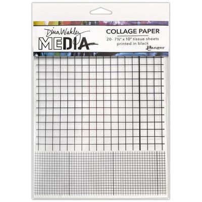 Dina Wakley - Papier Collage «Grids» 20 feuilles