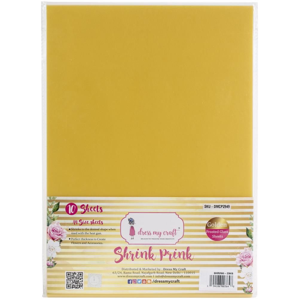 Dress my Craft - Papier Shrink Prink «Golden» 10 feuilles