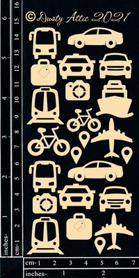 LIQUIDATION!!! Dusty Attic - Chipboard Transport  (Le prix indiqué est déjà réduit de 40%)