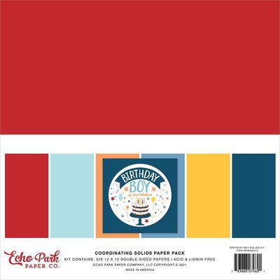 Echo Park - Bloc de papier «Birthday Boy» 12" X 12" 6 feuilles