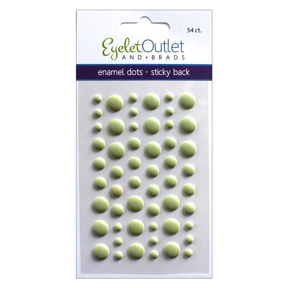 Eyelet outlet - Enamel Dots autocollant «Matte Green» 54 / emballage