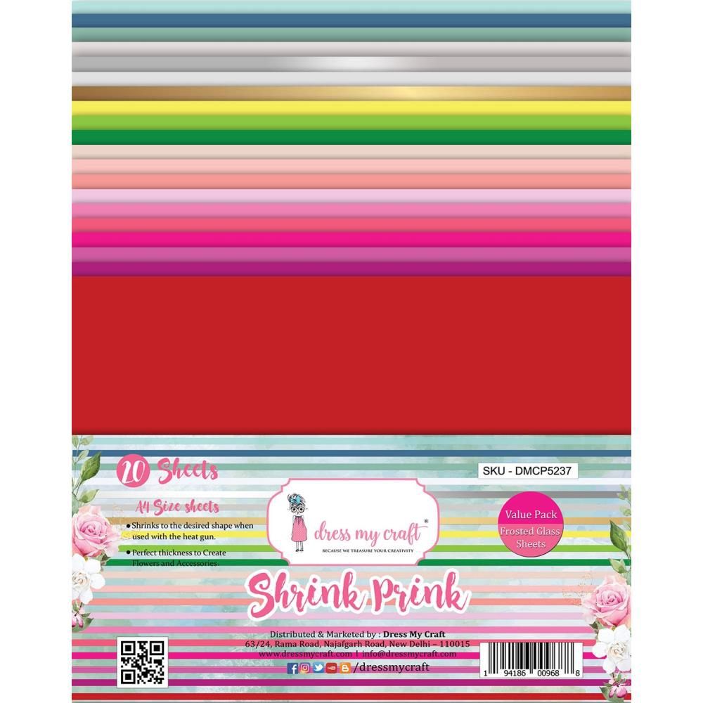 Dress my Craft - Papier Shrink Prink «Brillant» 20 feuilles