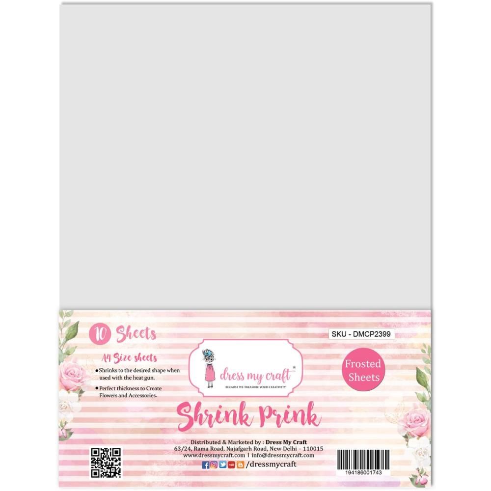 Dress my Craft - Papier Shrink Prink «Givré» 10 feuilles